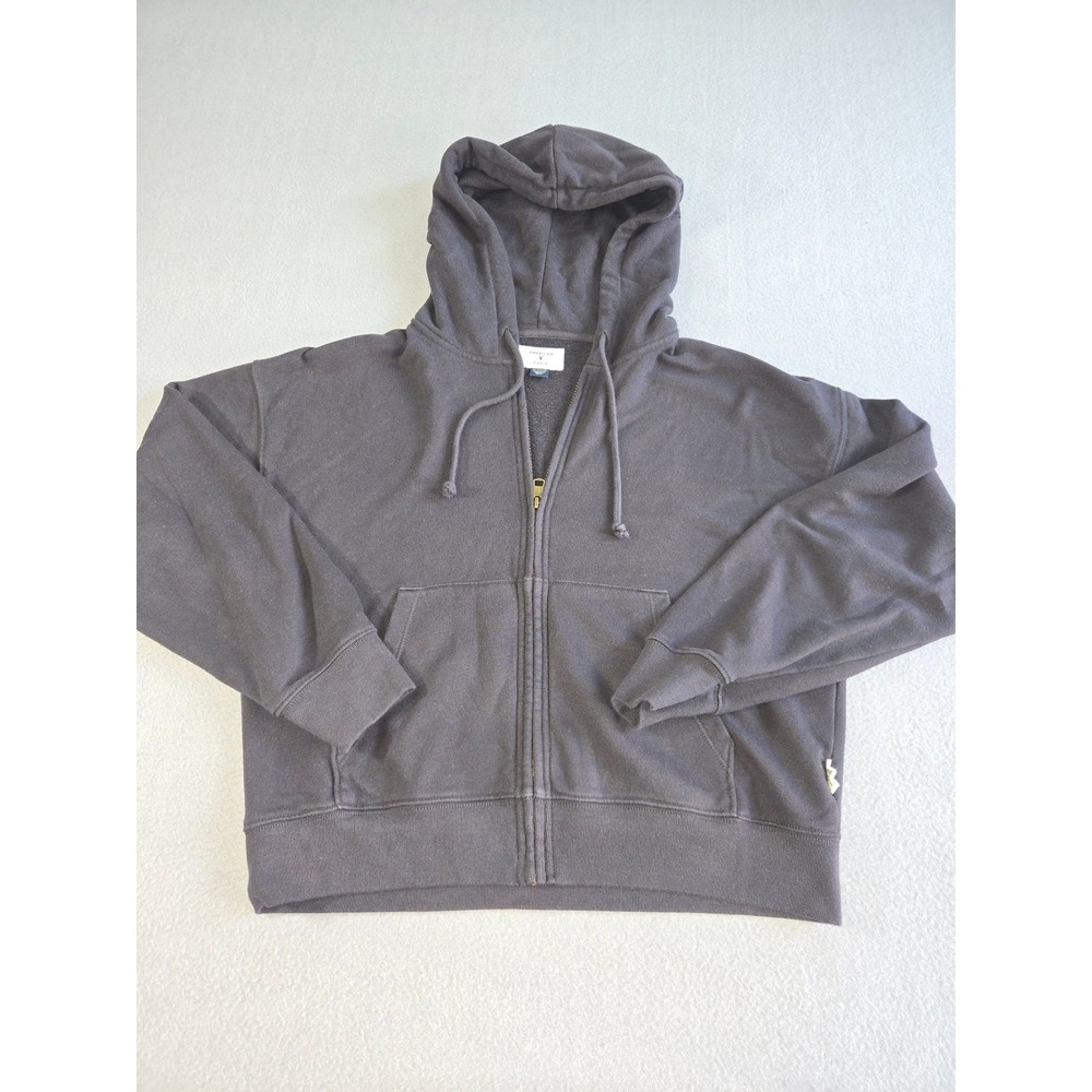 American Eagle Zip Up Hoodieโ Womens XS Black Relaxed Fit Cropped Sweatshirt